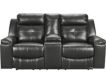 Ashley Kempten Black Reclining Console Loveseat small image number 1
