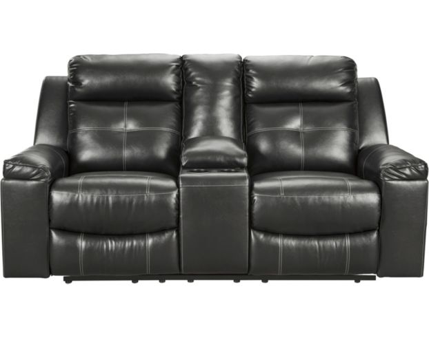 Ashley Kempten Black Reclining Console Loveseat large image number 1