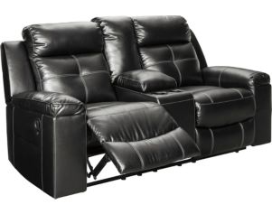 Ashley Kempten Black Reclining Console Loveseat