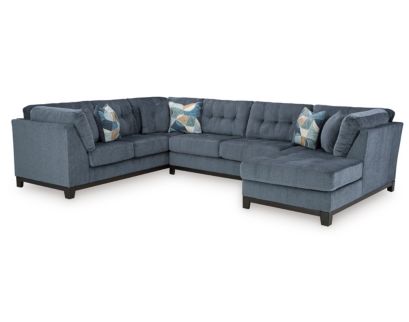 Ashley Maxon Place Navy 3-Piece Sectional with Right Chaise