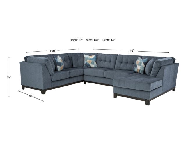 Ashley Maxon Place Navy 3-Piece Sectional with Right Chaise large image number 9