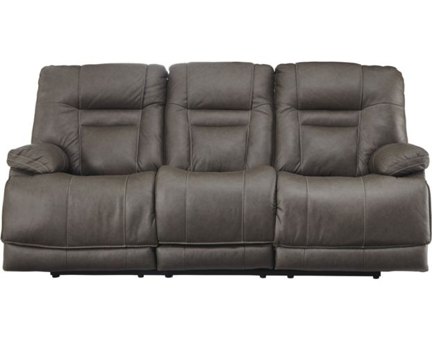 Ashley Wurstrow Gray Power Recline Leather Sofa large image number 1