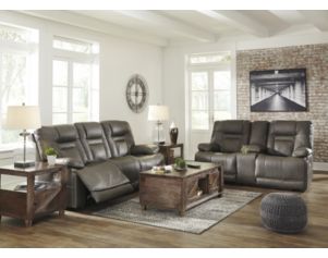 Ashley Wurstrow Power Recline Leather Console Loveseat