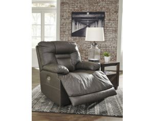 Ashley Wurstrow Gray Power Leather Recliner