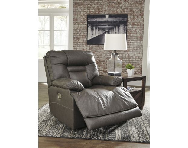 Ashley Wurstrow Gray Power Leather Recliner large image number 2