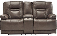 Ashley Wurstrow Power Recline Leather Console Loveseat