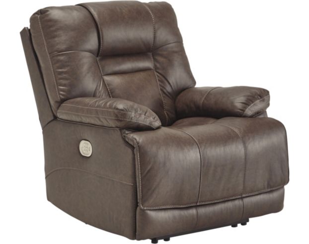 Ashley Wurstrow Brown Power Leather Recliner large image number 1