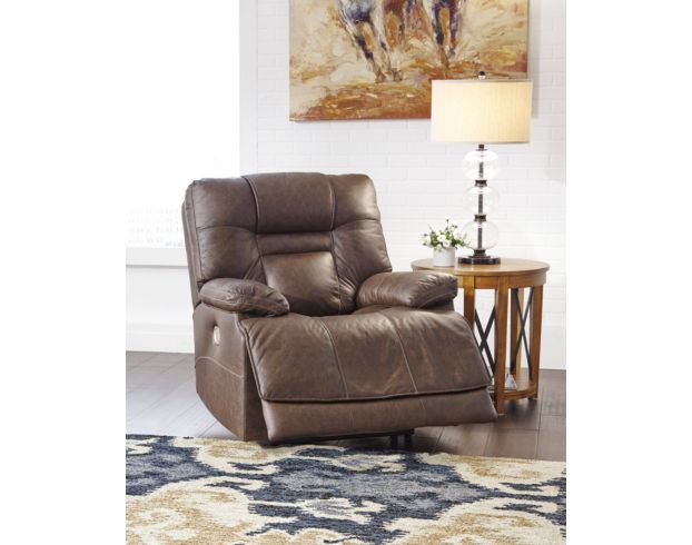 Ashley Wurstrow Brown Power Leather Recliner large image number 2