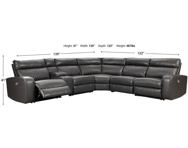 Ashley Samperstone 6-Piece Power Recline Sectional large image number 5