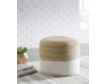 Ashley Sweed Valley Natural/White Pouf small image number 2