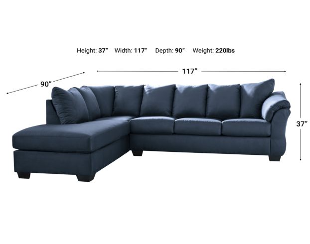 Ashley Darcy Blue 2-Piece Sectional large image number 2