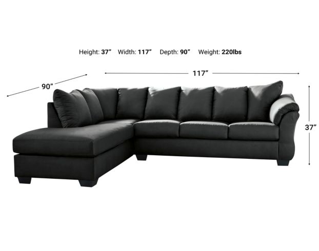 Ashley Darcy Black 2-Piece Sectional large image number 2