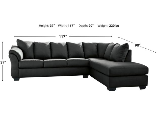 Ashley Darcy Black 2-Piece Sectional large image number 2