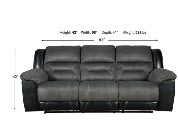 Ashley Earhart Gray Reclining Sofa large image number 4
