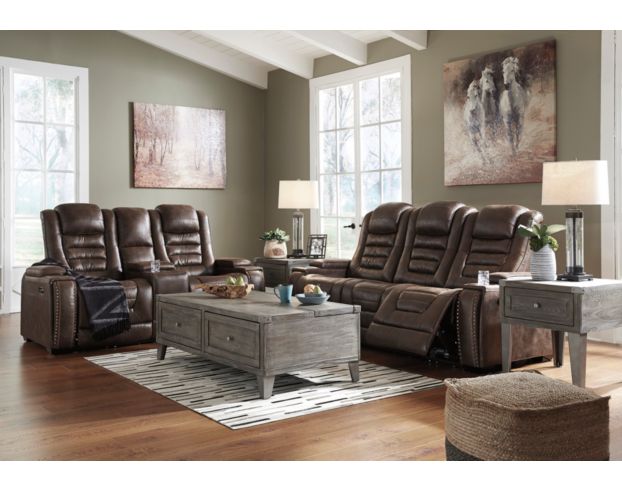 Ashley Game Zone Power Headrest Loveseat with Console large image number 2
