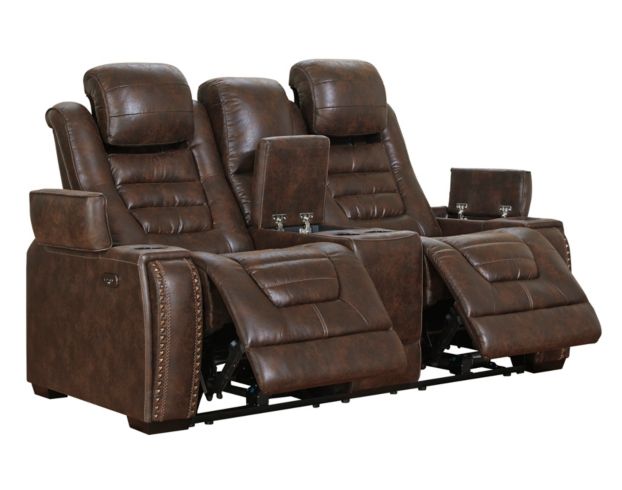 Ashley Game Zone Power Headrest Loveseat with Console large image number 3