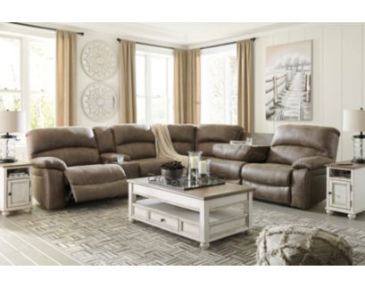 Ashley Segburg Tan 4-Piece Power Reclining Sectional