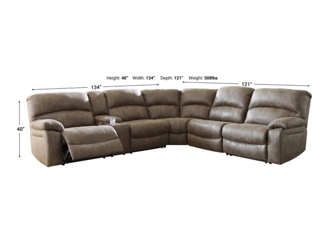 Ashley Segburg Tan 4 Piece Power Reclining Sectional