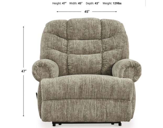 Ashley Movie Man Taupe Recliner large image number 8