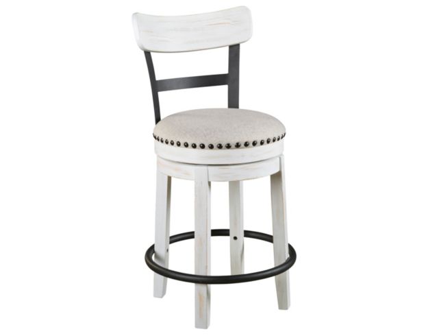 Ashley Valebeck White Swivel Counter Stool large image number 1