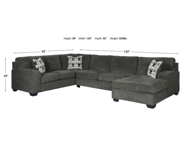 Ashley Ballinasloe Smoke 3-Piece Sectional large image number 4