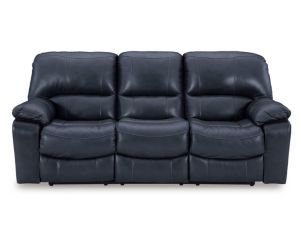 Ashley Leesworth Blue Leather Power Reclining Sofa