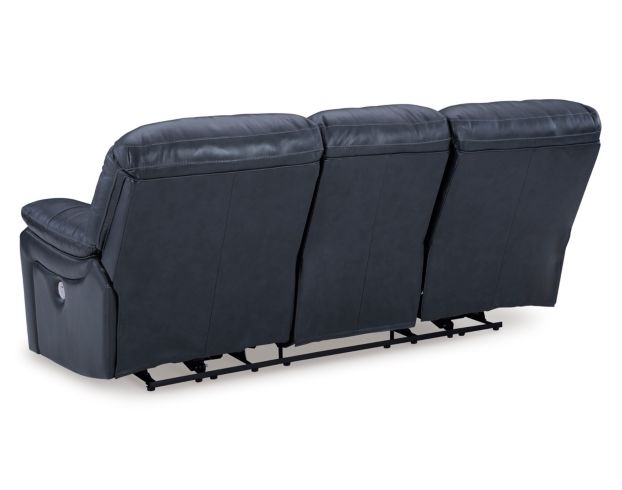 Ashley Leesworth Blue Leather Power Reclining Sofa large image number 8