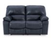 Ashley Leesworth Blue Leather Power Reclining Loveseat small image number 1