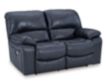 Ashley Leesworth Blue Leather Power Reclining Loveseat small image number 3