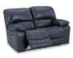 Ashley Leesworth Blue Leather Power Reclining Loveseat small image number 4