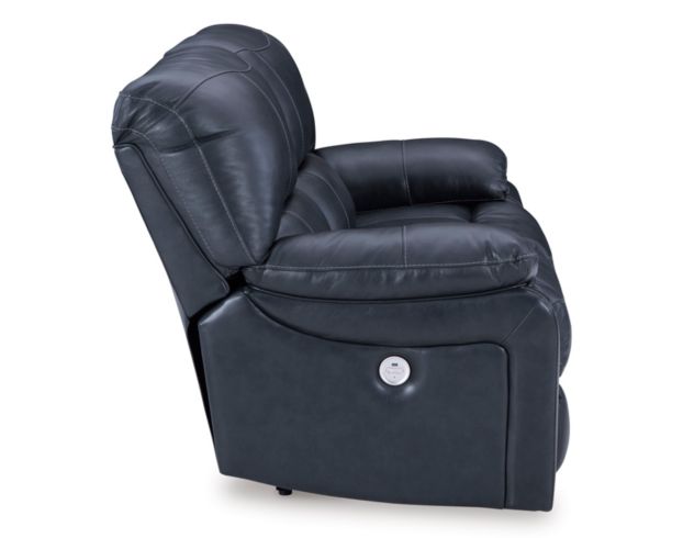 Ashley Leesworth Blue Leather Power Reclining Loveseat large image number 5