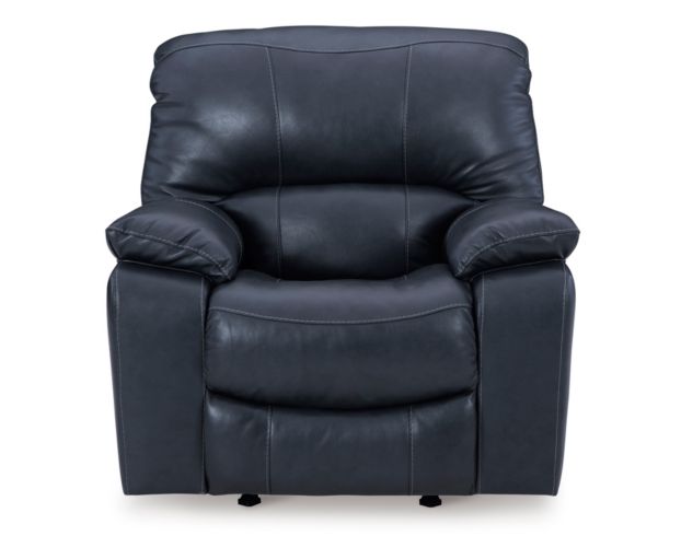 Ashley Leesworth Blue Leather Power Recliner large image number 1