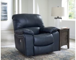 Ashley Leesworth Blue Leather Power Recliner