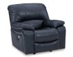 Ashley Leesworth Blue Leather Power Recliner small image number 3