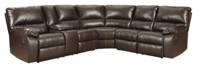 Ashley Warstein Brown 3-Piece Reclining Sectional
