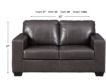 Ashley Morelos Gray Leather Loveseat small image number 3