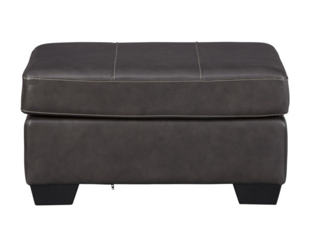 Ashley Morelos Gray Leather Ottoman large image number 1