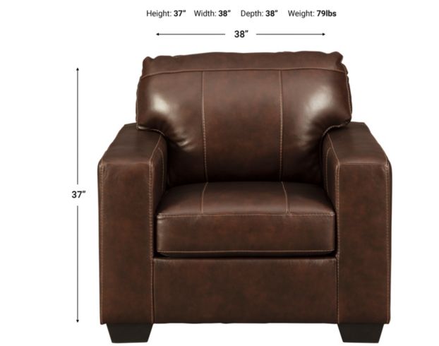 Ashley Morelos Chocolate Leather Chair large image number 3