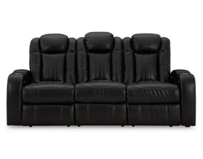 Ashley Caveman Den Power Reclining Sofa with Drop-Down Console