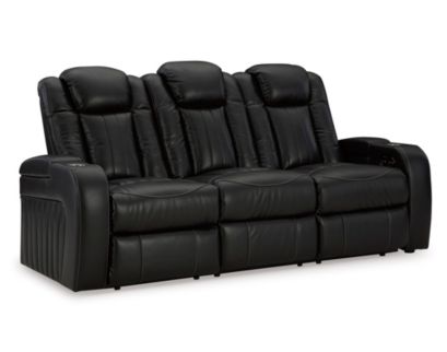 Ashley Caveman Den Power Reclining Sofa with Drop-Down Console