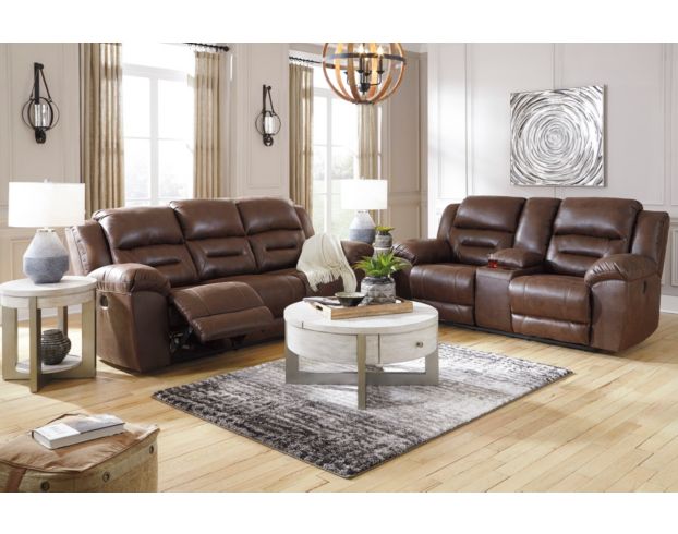 Ashley Stoneland Brown Power Reclining Sofa large image number 2