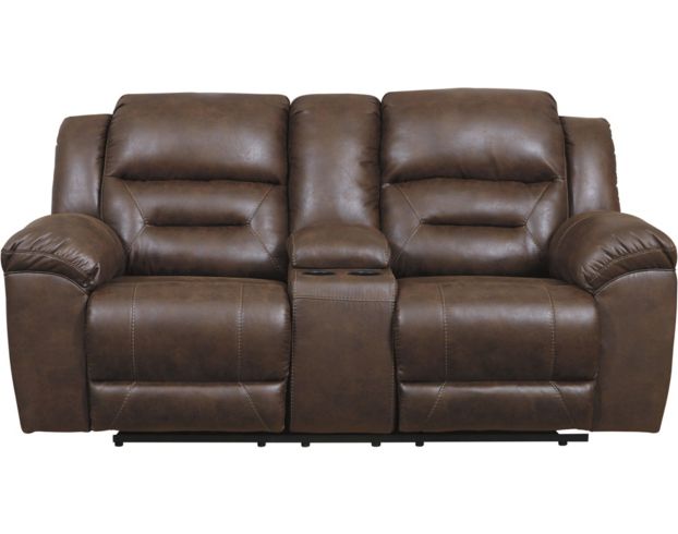 Ashley Stoneland Brown Reclining Console Loveseat large image number 1