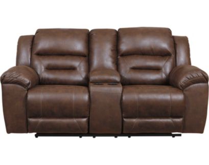 Ashley Stoneland Brown Reclining Console Loveseat