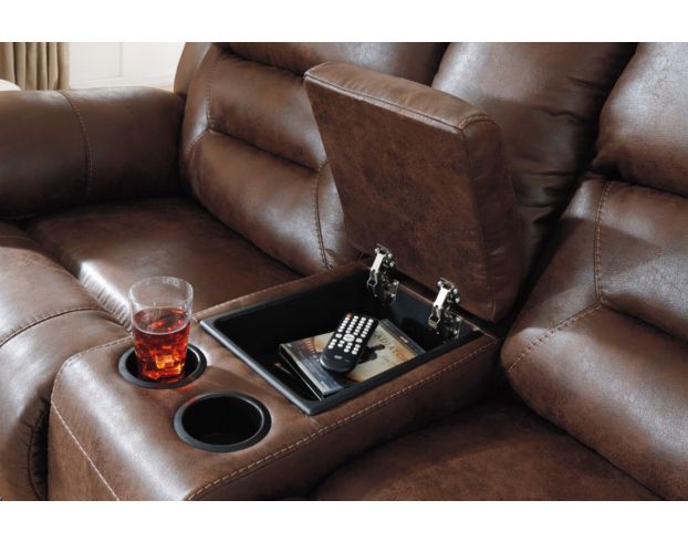 Stoneland reclining deals loveseat with console