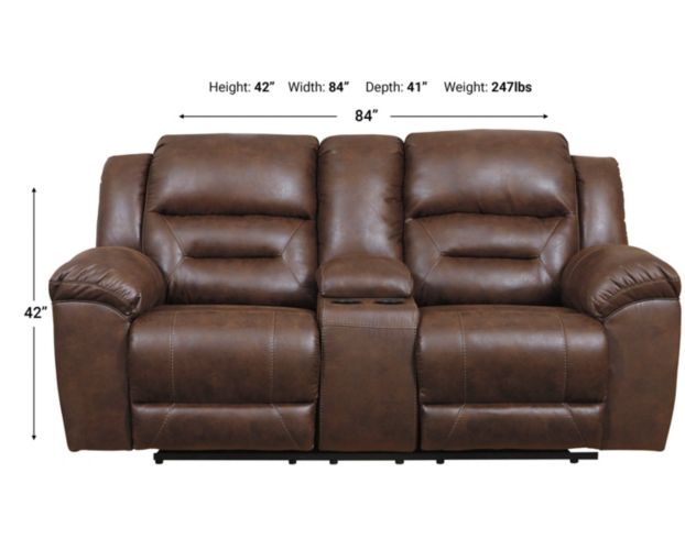 Ashley Stoneland Brown Power Reclining Loveseat large image number 5