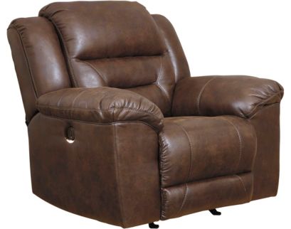 Ashley Stoneland Brown Power Rocker Recliner