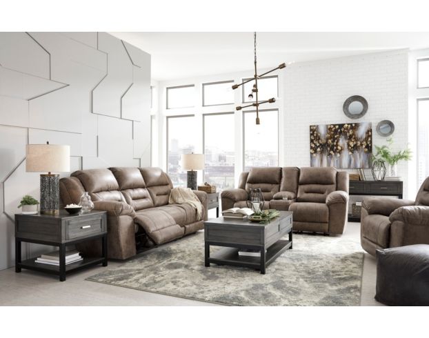 Ashley Stoneland Fossil Reclining Sofa large image number 2