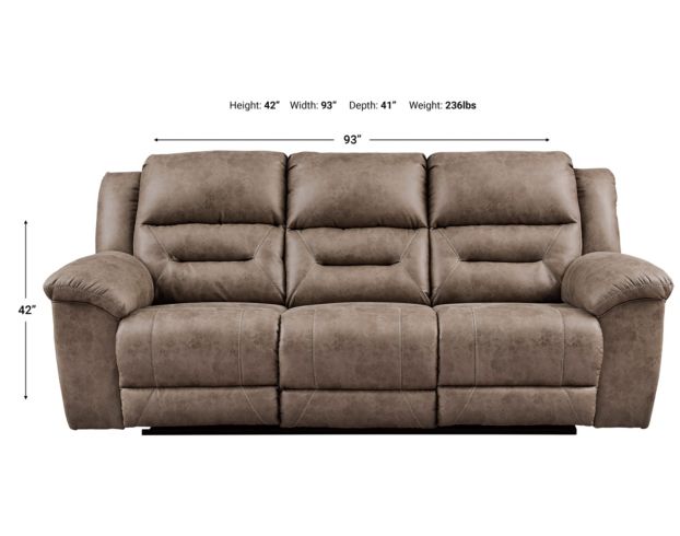 Ashley Stoneland Fossil Reclining Sofa large image number 4