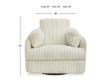 Ashley Tie-Breaker Ivory Swivel Glider Recliner small image number 9