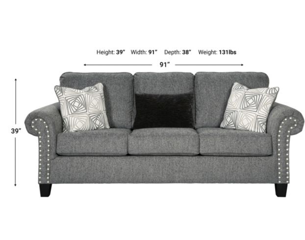 Agleno charcoal outlet sofa